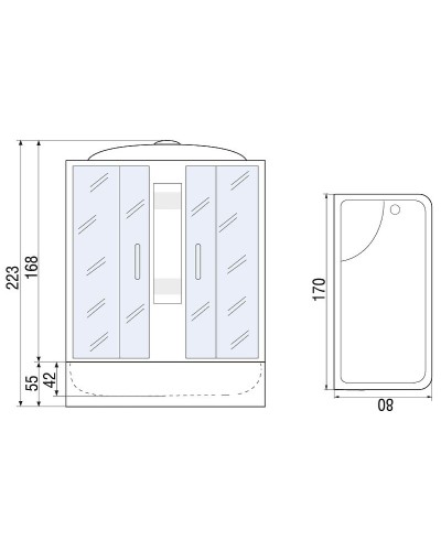 Душевой бокс River Nara 170x80 МТ 10000003026 с поддоном