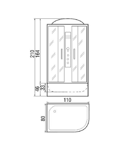 Душевая кабина River Nara 110x80 МТ L 10000002818 с поддоном
