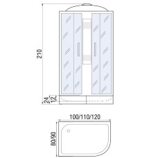 Душевая кабина River Nara 110x80 МТ L 10000002815 с поддоном