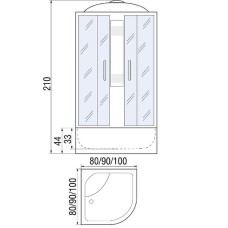 Душевая кабина River Nara 100x100 МТ 10000002324 с поддоном