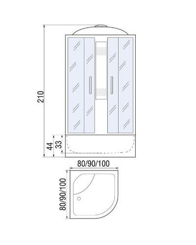 Душевая кабина River Nara 100x100 МТ 10000002324 с поддоном