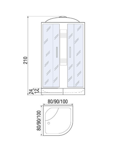 Душевая кабина River Nara 100x100 МТ 10000001355 с поддоном
