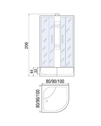 Душевая кабина River Nara 90x90 МТ Б/К 10000002331 с поддоном