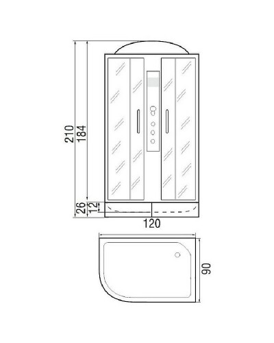 Душевая кабина River Dunay 120x90 ТН L 10000003134 с поддоном