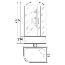 Душевая кабина River Dunay 120x80 МТ R 10000000125 с поддоном