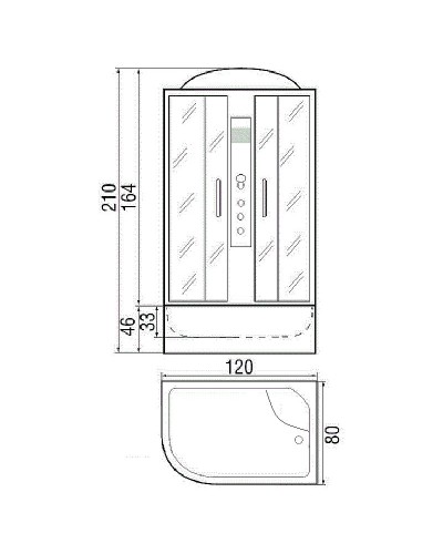 Душевая кабина River Dunay 120x80 МТ R 10000000125 с поддоном