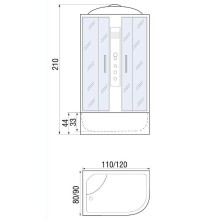 Душевая кабина River Dunay 120x80 МТ L 10000001443 с поддоном