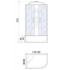 Душевая кабина River Dunay 120x80 МТ L 10000001443 с поддоном