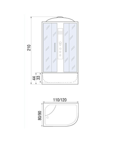 Душевая кабина River Dunay 120x80 МТ L 10000001443 с поддоном
