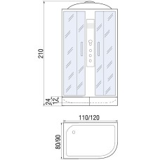 Душевая кабина River Dunay 110x80 MT L 10000001093 с поддоном