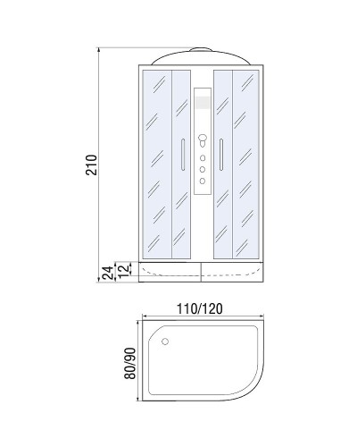 Душевая кабина River Dunay 110x80 MT L 10000001093 с поддоном