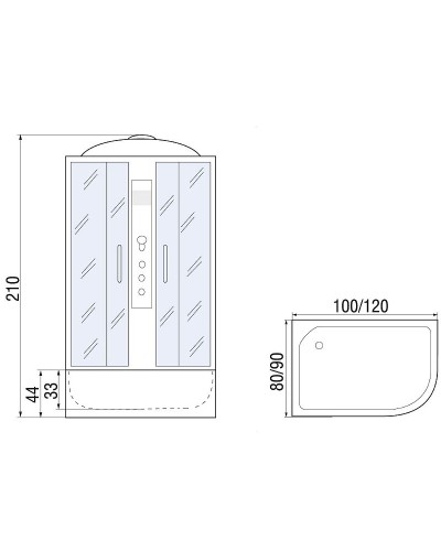 Душевая кабина River Desna 120x90 МТ L 10000001761 с поддоном