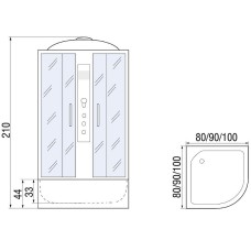Душевая кабина River Desna 80x80 MТ 10000000050 с поддоном
