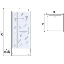 Душевая кабина River Tana 90x90 10000003115 с поддоном