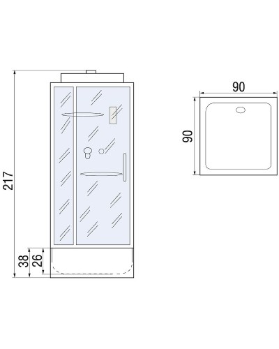Душевая кабина River Tana 90x90 10000003115 с поддоном