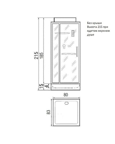 Душевая кабина River Moero 80x83 Б/К 10000002981 с поддоном