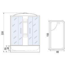 Душевой бокс River Nara 150x80 МТ 10000003025 с поддоном