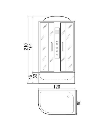 Душевая кабина River Nara 120x80 МТ R 10000002823 с поддоном