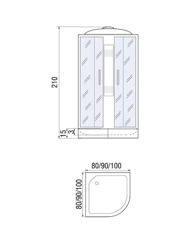 Душевая кабина River Nara Light 80x80 МТ 10000001686 с поддоном