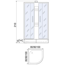 Душевая кабина River Nara Light 90x90 МТ Б/К 10000002911 с поддоном