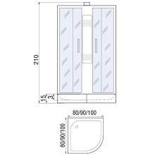 Душевая кабина River Nara Light 80x80 МТ Б/К 10000001669 с поддоном