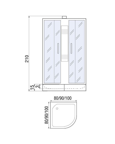 Душевая кабина River Nara Light 80x80 МТ Б/К 10000001669 с поддоном