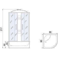 Душевая кабина River Amur 90x90 МТ 10000001375 с поддоном