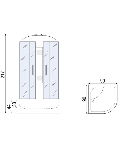 Душевая кабина River Amur 90x90 МТ 10000001375 с поддоном