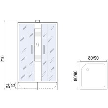 Душевая кабина River Quadro 80x80 МТ Б/К 10000002241 с поддоном
