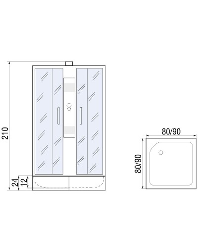 Душевая кабина River Quadro 80x80 МТ Б/К 10000002241 с поддоном