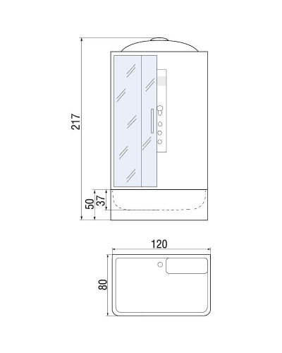 Душевая кабина River Vitim 120x80 ТН 10000003205 с поддоном