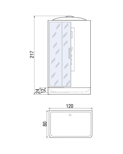 Душевая кабина River Vitim 120x80 ТН 10000003220 с поддоном