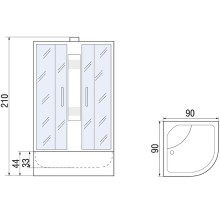 Душевая кабина River Rein 90x90 МТ Б/К 10000001254 с поддоном