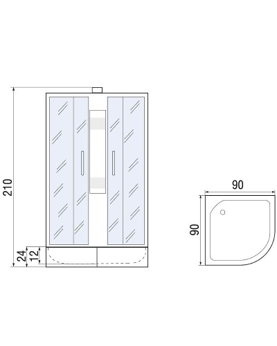 Душевая кабина River Rein 90x90 МТ Б/К 10000002413 с поддоном