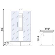 Душевая кабина River Neva 90x90 МТ Б/К 10000000819 с поддоном