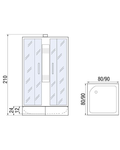 Душевая кабина River Neva 80x80 МТ Б/К 10000001285 с поддоном
