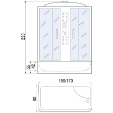 Душевой бокс River Wisla 150x80 ТН 10000000789 с поддоном