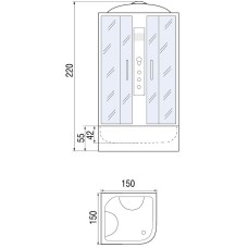 Душевой бокс River Temza 150x150 ТН 10000000742 с поддоном