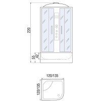 Душевой бокс River Temza 135x135 МТ 10000000802 с поддоном