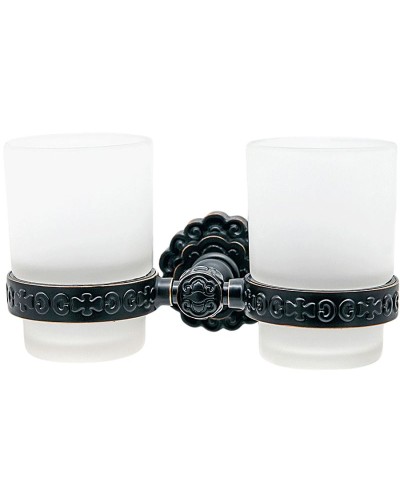 Стакан для зубных щеток Milacio Villena MC.904.BBR двойной Черная бронза