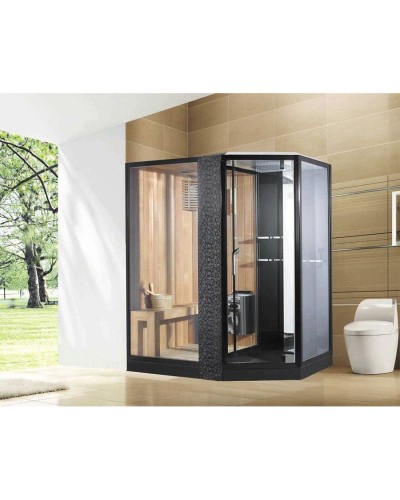 Душевая кабина Orans 180x130 R 89103rb с сауной профиль Черный стекло прозрачное