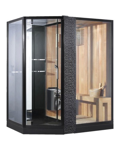 Душевая кабина Orans 180x130 R 89103rb с сауной профиль Черный стекло прозрачное