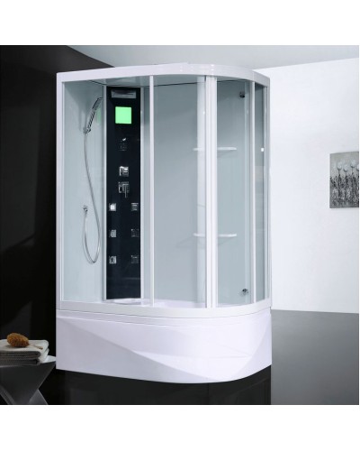 Душевая кабина Orans 130x90 L 86155l0 с гидромассажем профиль Белый задние стенки Белые