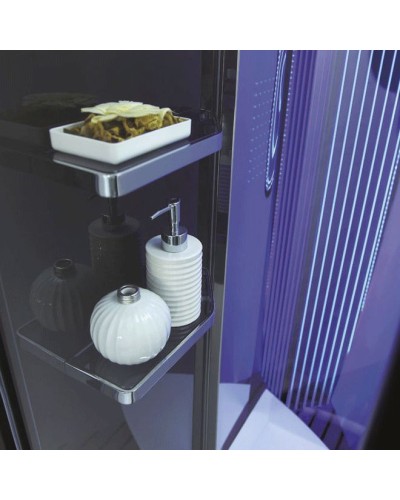 Душевая кабина Orans 130x130 89106b0 с баней профиль Черный задние стенки Черные