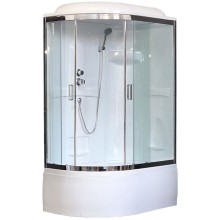 Душевая кабина Royal Bath ВК 120x80 RB8120BK1-T-CH-R стекло прозрачное задние стенки Белые