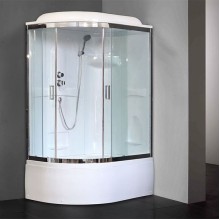 Душевая кабина Royal Bath ВК 120x80 RB8120BK1-T-CH-R стекло прозрачное задние стенки Белые
