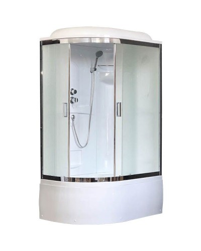 Душевая кабина Royal Bath ВК 120x80 RB8120BK1-M-CH-R стекло матовое задние стенки Белые