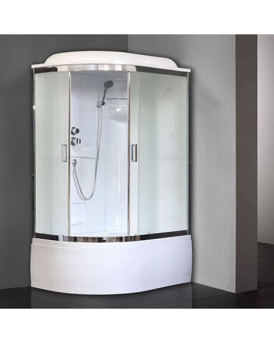 Душевая кабина Royal Bath ВК 120x80 RB8120BK1-M-CH-R стекло матовое задние стенки Белые