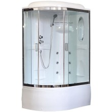 Душевая кабина Royal Bath ВК 120x80 RB8120BK2-T-CH-R с гидромассажем стекло прозрачное задние стенки Белые