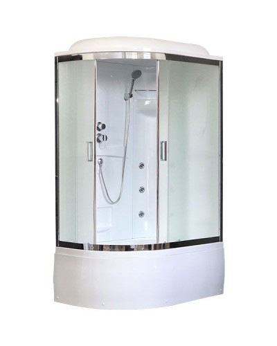 Душевая кабина Royal Bath ВК 120x80 RB8120BK2-M-CH-R с гидромассажем стекло матовое задние стенки Белые